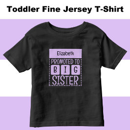 Camiseta Infantil Personalize o nome irmã mais velha roxa