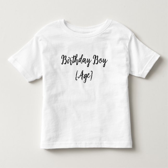 Camiseta Infantil Personalized Birthday Boy Toddler – Custom Age (Frente)