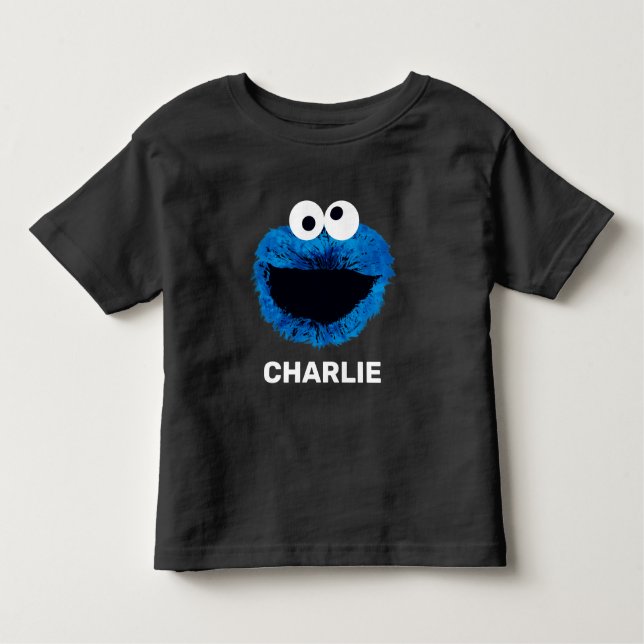 Camiseta Infantil Personalized Cookie Monster | Watercolor Trend (Frente)