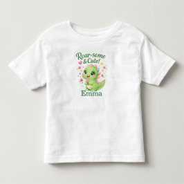 Camiseta Infantil Personalized Dinosaur Birthday Girl Shirt