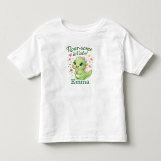 Camiseta Infantil Personalized Dinosaur Birthday Girl Shirt