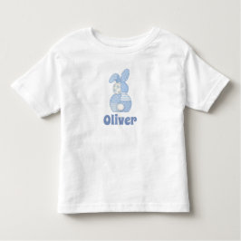 Camiseta Infantil Personalized Faux Patchwork Bunny with Custom Name
