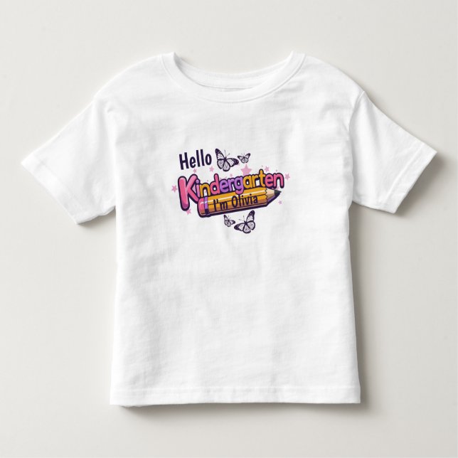 Camiseta Infantil Personalized Kindergarten Graphic T-Shirt (Frente)