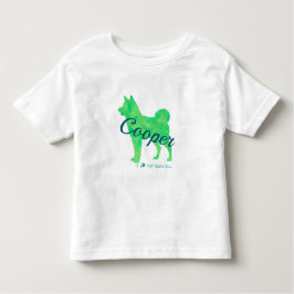 Camiseta Infantil Personalized Pastel Green Color Shiba Inu Dog 柴犬