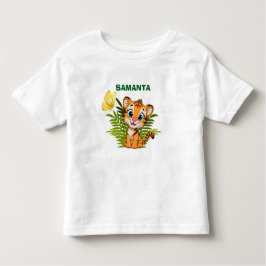 Camiseta Infantil  PersonalizeLittle Tiger & Butterfly Toddler T-Shi
