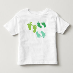 CAMISETA INFANTIL PÉS DE BEBÊ VERDE