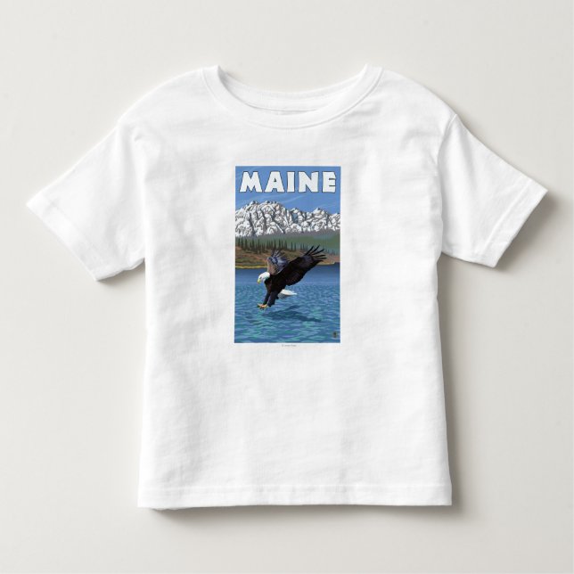 Camiseta Infantil Pesca de MaineEagle (Frente)