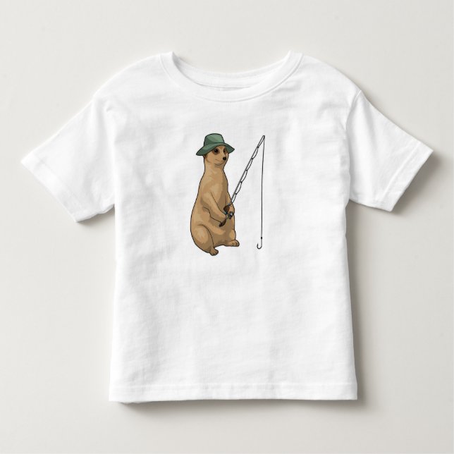 Camiseta Infantil Pesca de Meerkat (Frente)
