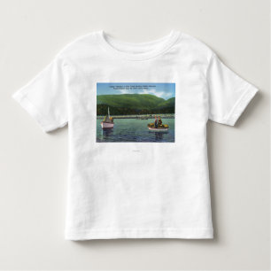Camiseta Infantil Pescadores de lagosta no duro da angra da lontra