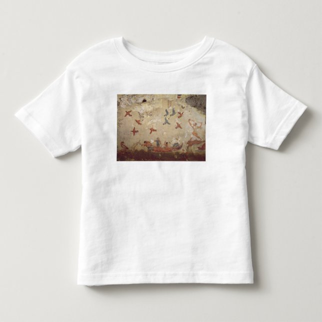 Camiseta Infantil Pescadores em um voo do barco e dos pássaros (Frente)