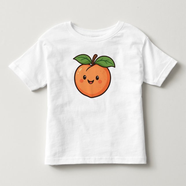 Camiseta Infantil Pêssego Bonito com Folhas (Frente)