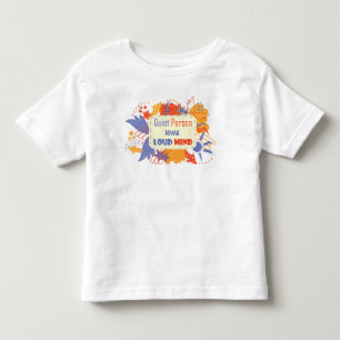 Camiseta Infantil Pessoa Silenciosa Com Mente Barulhenta azul amarel