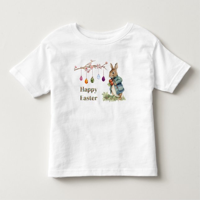 Camiseta Infantil Peter, o Felz pascoa de Ovos de Páscoa do Coelho P (Frente)