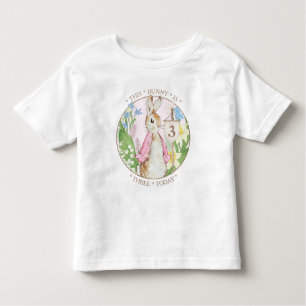 Camiseta Infantil Peter o Primavera do Coelho Blooms Chá de fraldas 