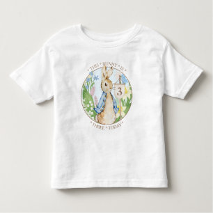 Camiseta Infantil Peter o Primavera do Coelho Blooms Chá de fraldas 