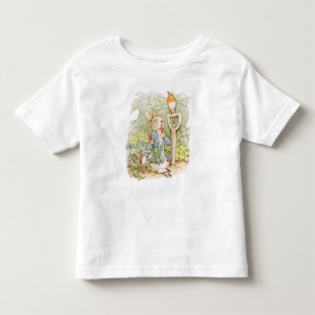 Camiseta Infantil Peter Rabbit Comendo Cenouras (Frente)