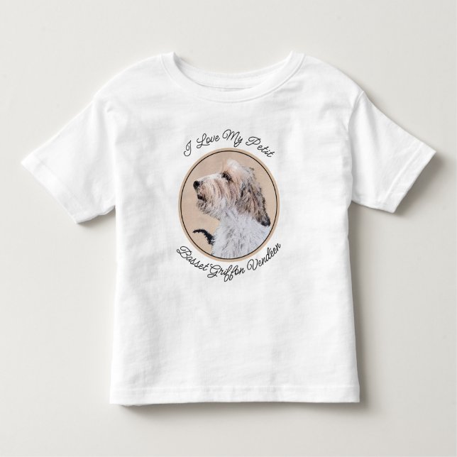 Camiseta Infantil Petit Basset Griffon Vendéen Painting - Arte Canin (Frente)