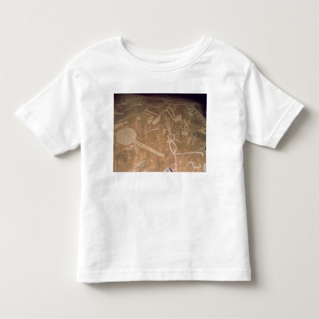 Camiseta Infantil Petroglyph cinzelado que descreve figuras (Frente)