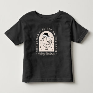 Camiseta Infantil Piadas engraçadas de galinha natal fazenda animal 