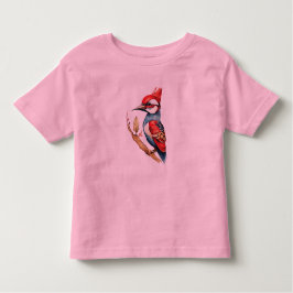 Camiseta Infantil Pica-pau vermelho e azul