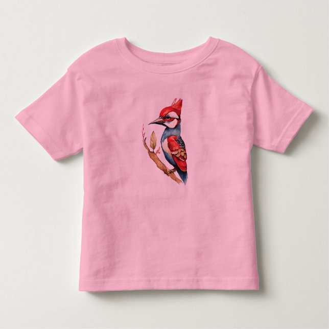 Camiseta Infantil Pica-pau-vermelho-e-azul (Frente)