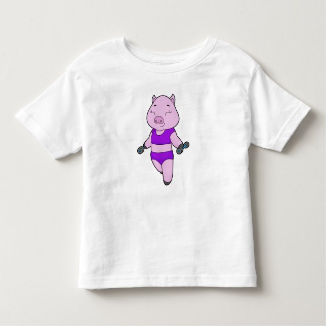 Camiseta Infantil Pig Malhação Dumbbell (Frente)