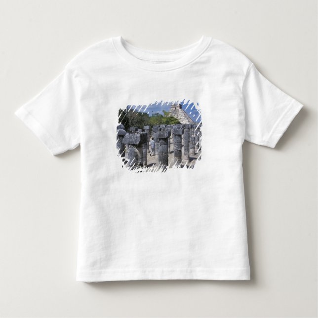 Camiseta Infantil Pilares da Pedra Antiga em Chichen Itza. Central (Frente)