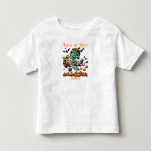 Camiseta Infantil Piloto Avião Zumbi Assustador, Abóboras, Halloween