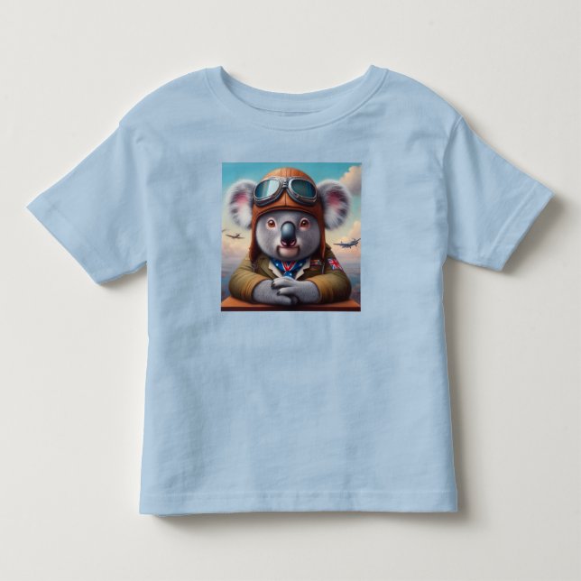 Camiseta Infantil Piloto de avião Koala (Frente)