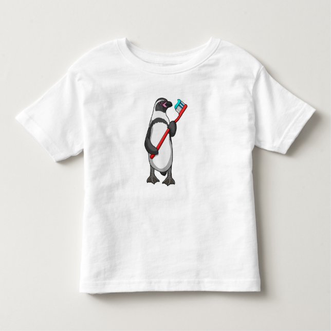 Camiseta Infantil Pincel dos dentes pinguins (Frente)