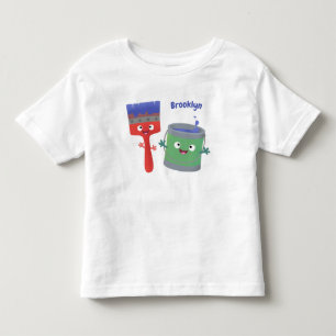 Camiseta Infantil Pincel e personagens de desenho animado fofos