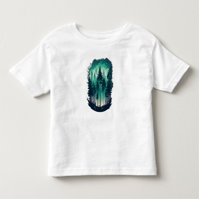 Camiseta Infantil Pine Forest Landscape Fine Jersey (Frente)