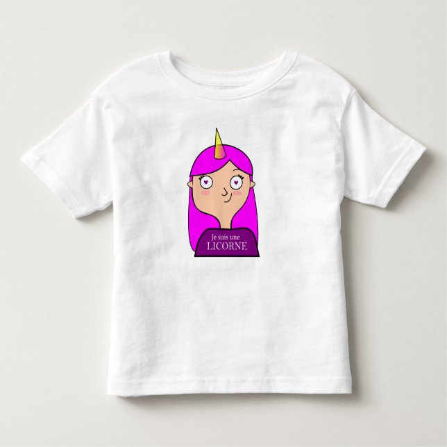 Camiseta Infantil Pingamento à volantes sou um licorne (Frente)