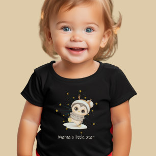 Camiseta Infantil Pinguim Boho De Inverno Com Estrelas E Texto Toddl