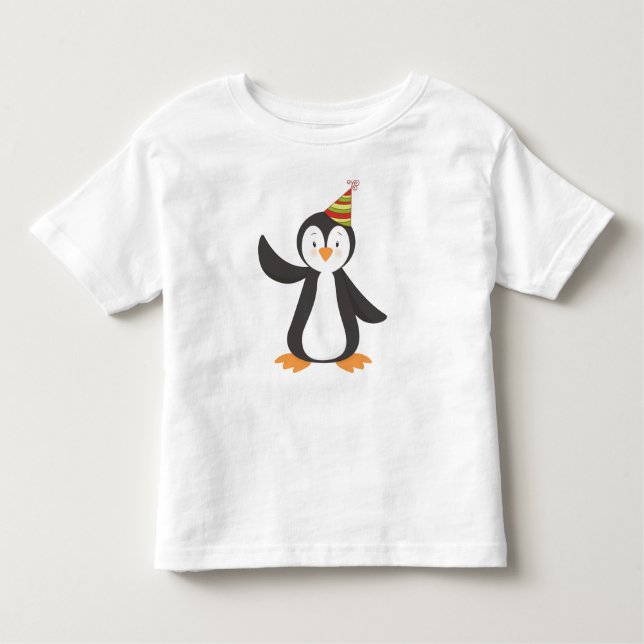 Camiseta Infantil Pinguim Bonito, Pinguim Bebê, Pinguim Com Chapéu D (Frente)