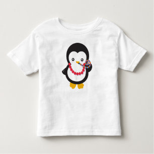 Camiseta Infantil Pinguim Bonito, Pinguim Pequeno, Assobio Do Partid
