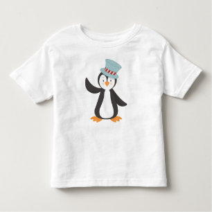 Camiseta Infantil Pinguim Bonito, Pinguim Pequeno, Pinguim Com Chapé