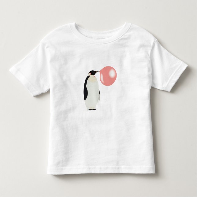 Camiseta Infantil Pinguim Chiclete Fofo Sopra Bolha (Frente)