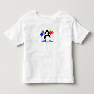 Camiseta Infantil Pinguim com Balões Coloridos