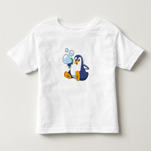 Camiseta Infantil Pinguim com bolhas de sabão.PNG (Frente)