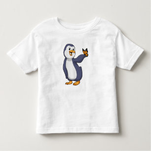 Camiseta Infantil Pinguim com borboleta