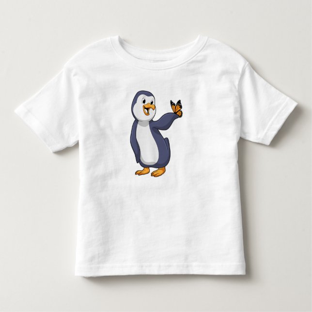 Camiseta Infantil Pinguim com borboleta (Frente)