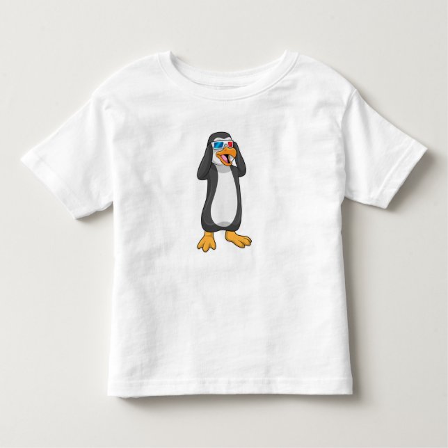 Camiseta Infantil Pinguim com óculos (Frente)