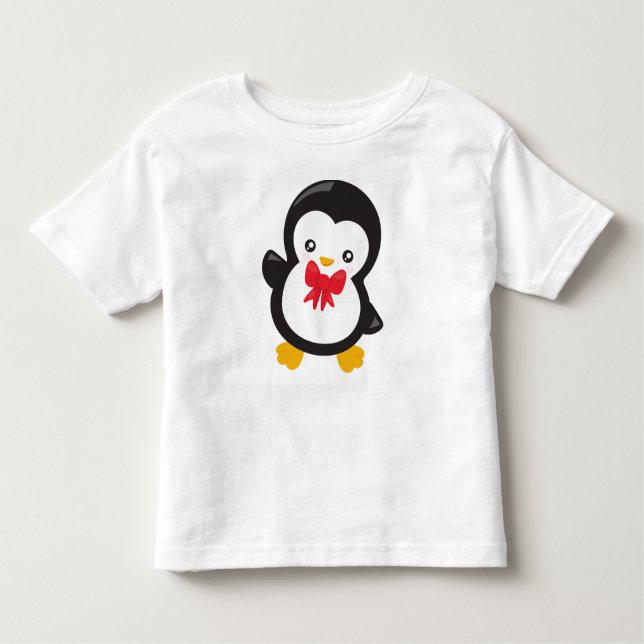 Camiseta Infantil Pinguim Com Torneira De Vaca, Pinguim Bonito, Ping (Frente)