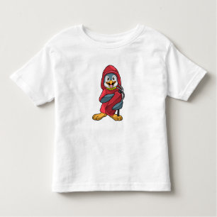 Camiseta Infantil Pinguim como Bombeiro com Extinguista