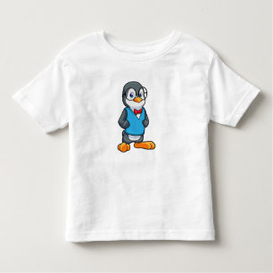 Camiseta Infantil Pinguim como Nerd de óculos