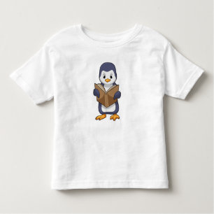 Camiseta Infantil Pinguim como Nerd do Livro