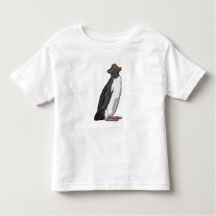 Camiseta Infantil Pinguim como Pirata com Chapéu