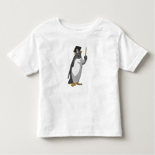 Camiseta Infantil Pinguim como professor com ponteiro