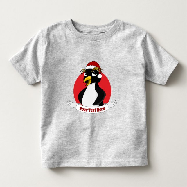 Camiseta Infantil Pinguim cretado bonito desenho animado de Natal To (Frente)